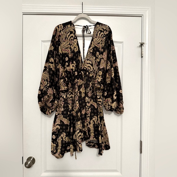 Free People Black Arzel Mini Dress - Picture 3 of 5